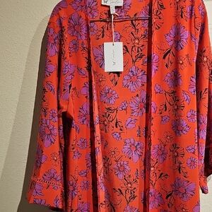 Jessica Simpson Red and Purple Floral Cardigan